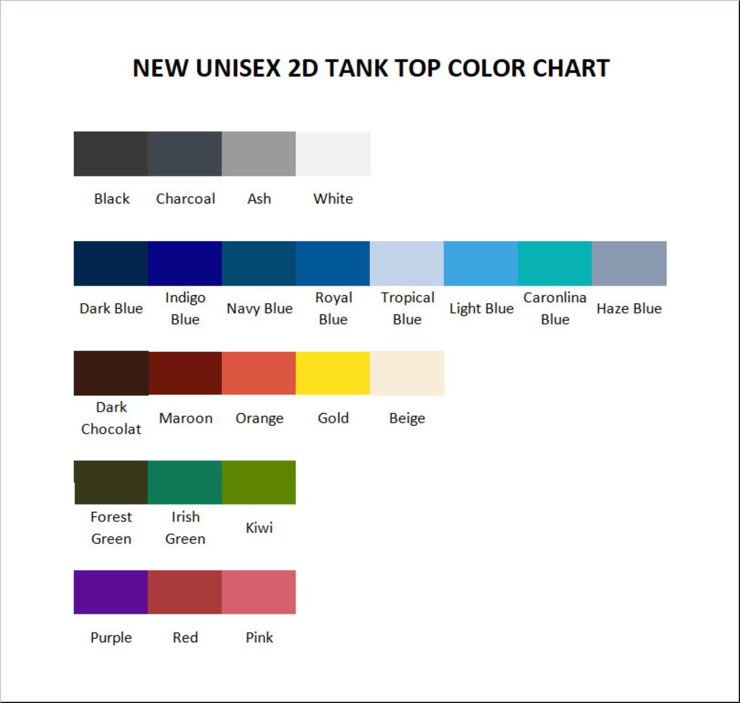 tank top color chart - That Time I Got Reincarnated As A Slime Store