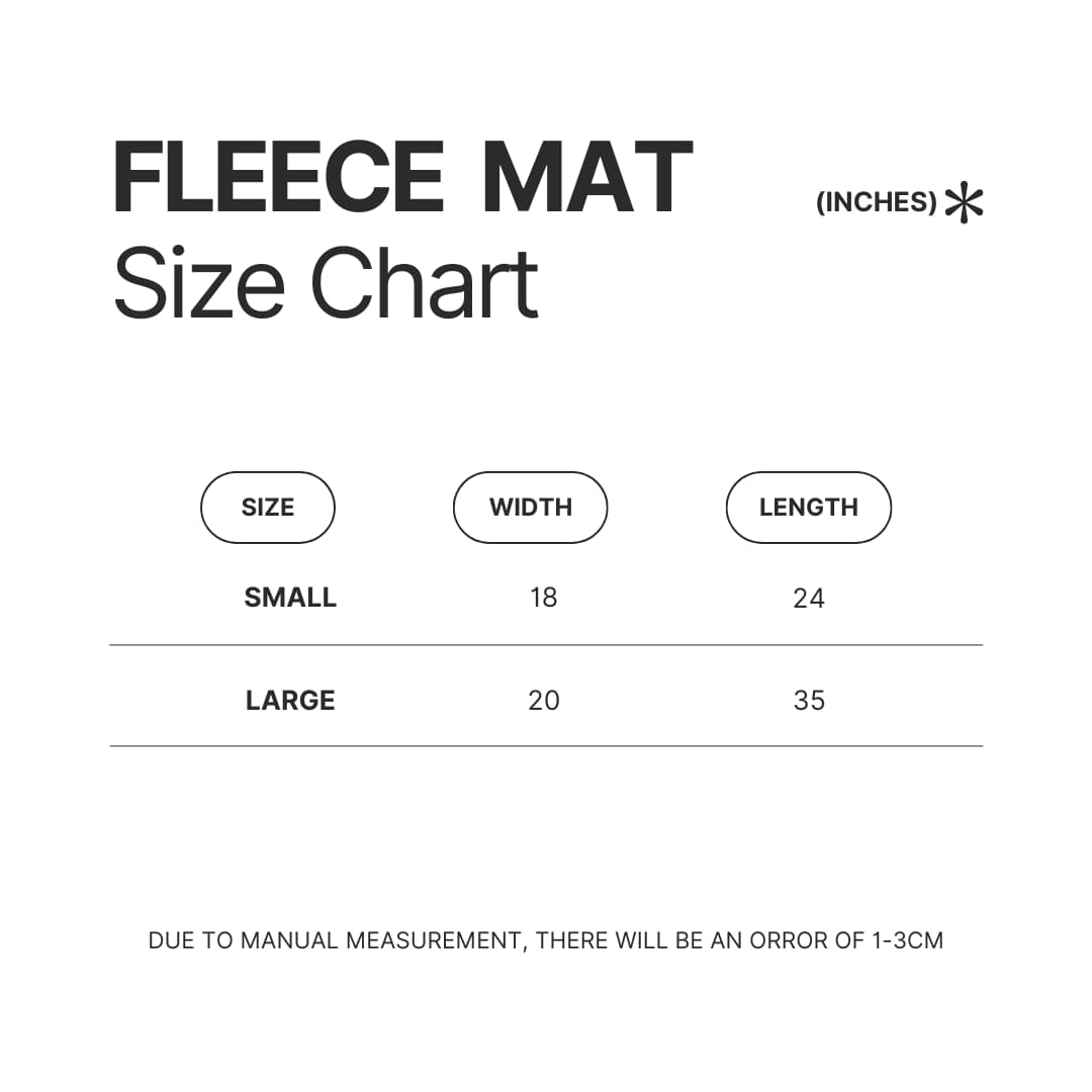 Fleece Mat Size Chart - That Time I Got Reincarnated As A Slime Store