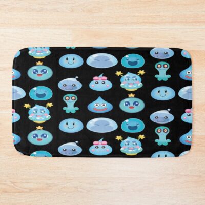 Blue Slime Buddy Cheerful Friends Bath Mat