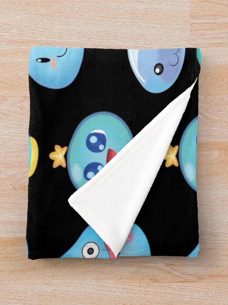 Blue Slime Buddy Cheerful Friends Throw Blanket - Image 2