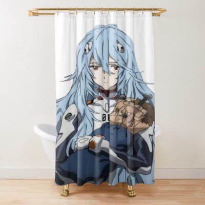 Elegant Rei Ayanami Long Hair Portrait Shower Curtain
